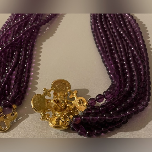 Vintage Elizabeth Taylor "Forever Violet" Statement Necklace 1994 Collection - Picture 9 of 16